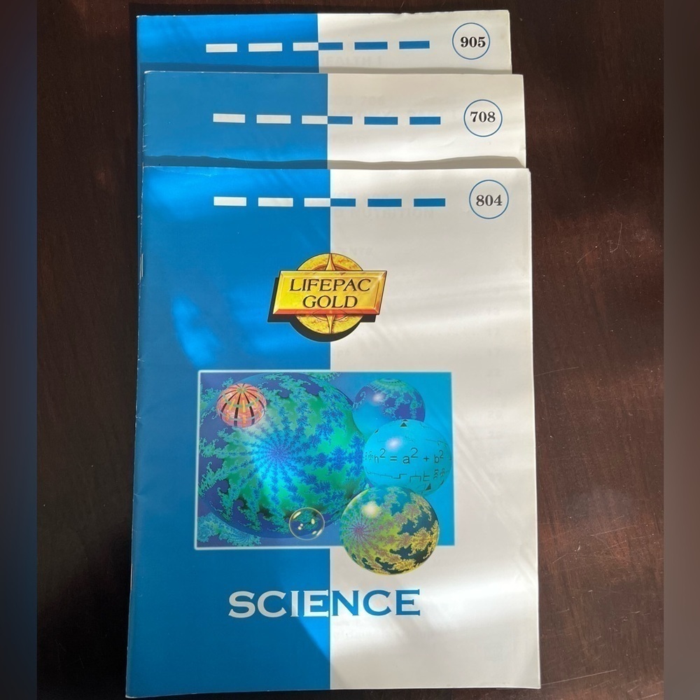 Alpha Omega Lifepac Gold Science  Set of 3 804, 708 and 905.